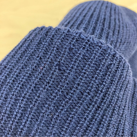 Vintage Wigwam Winter Beanie Hat 100% Pure Virgin Wool Navy Blue Made In USA - Picture 7 of 12
